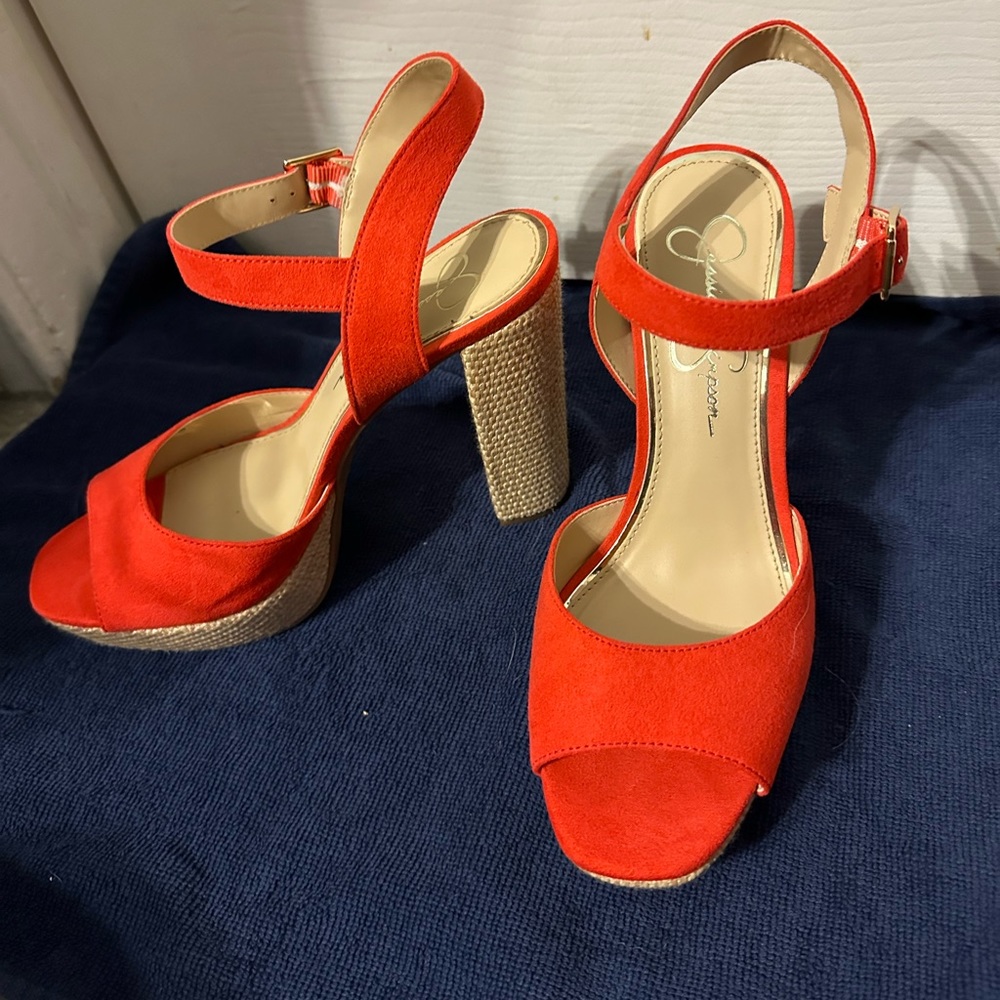 Jessica Simpson Orange open toed 5” heels